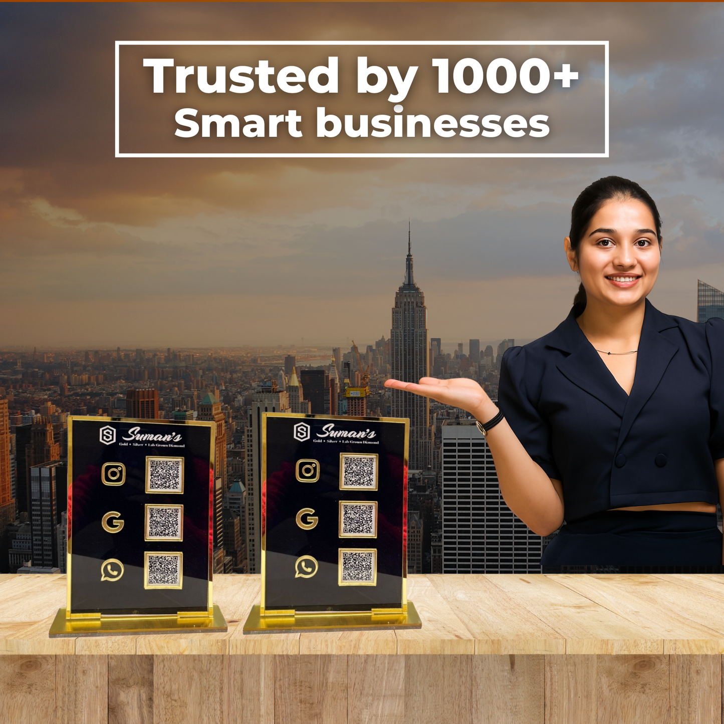 3 QR NFC Enabled Black Bundle for Shops Cafes Clinics & Offices - Business Promotion - Pack of 2