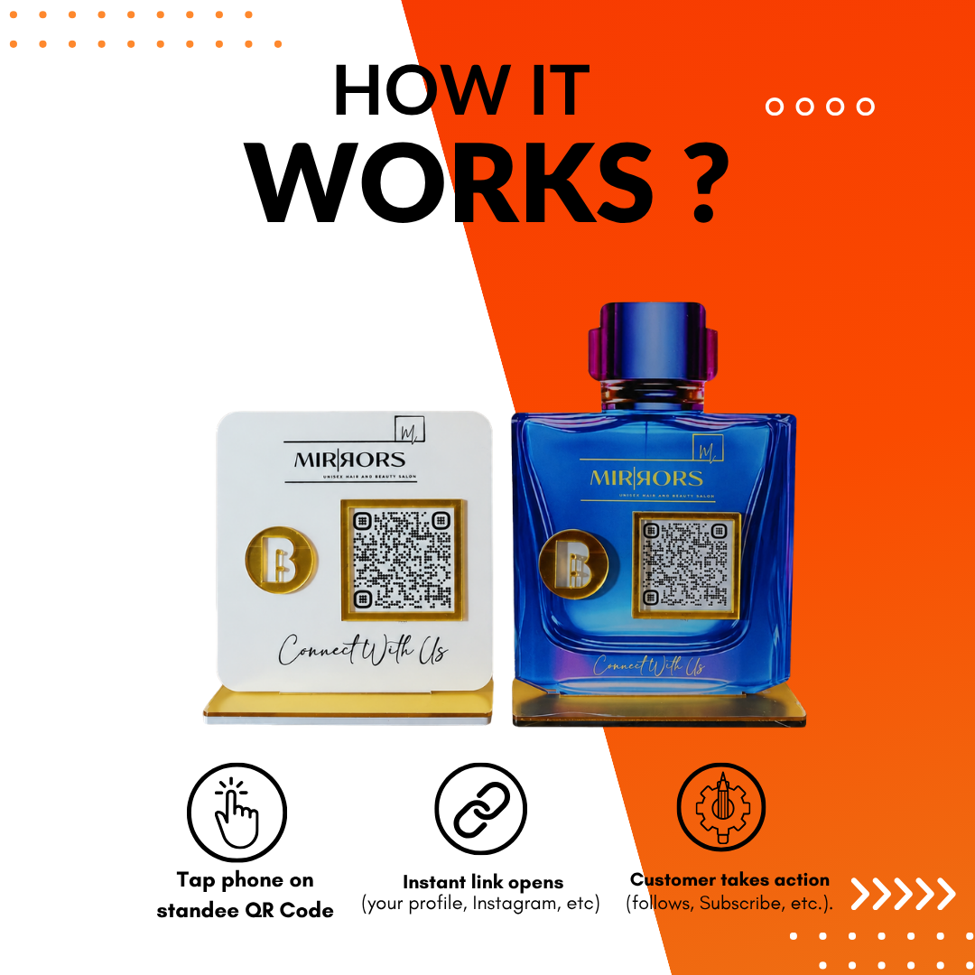 2 QR NFC Enabled Standee Bundle For Salon And Clinic