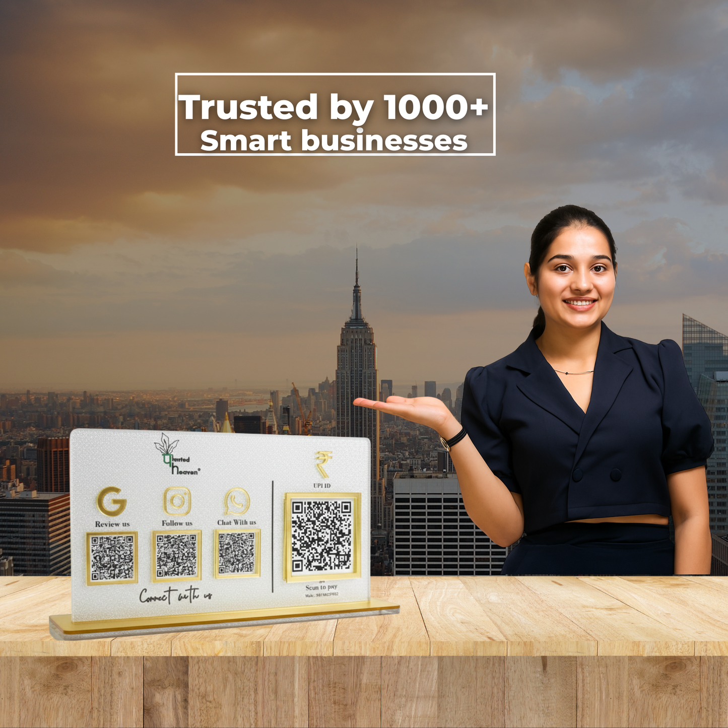 4 QR NFC Enabled Payment Frosted Standee