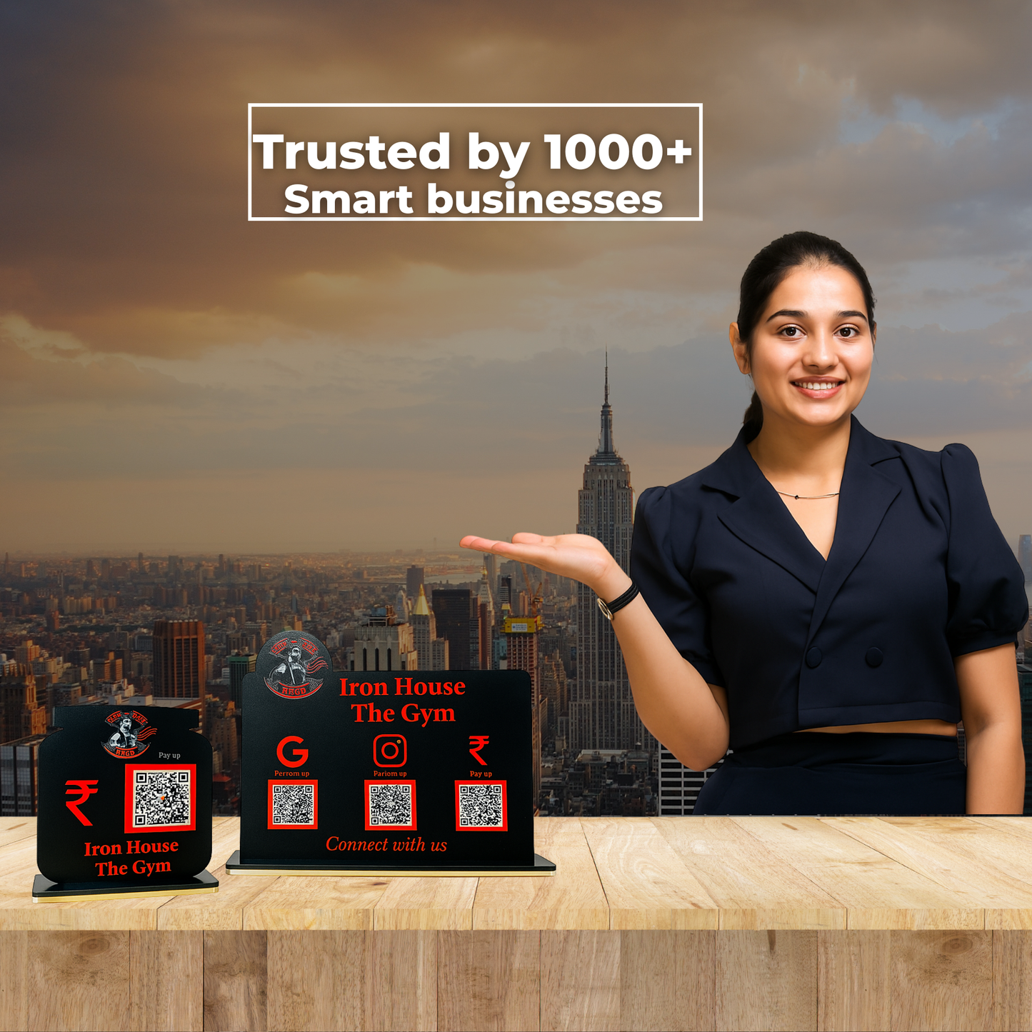 Black Premium NFC Enabled Bundle Standee 1 set of 2 standee