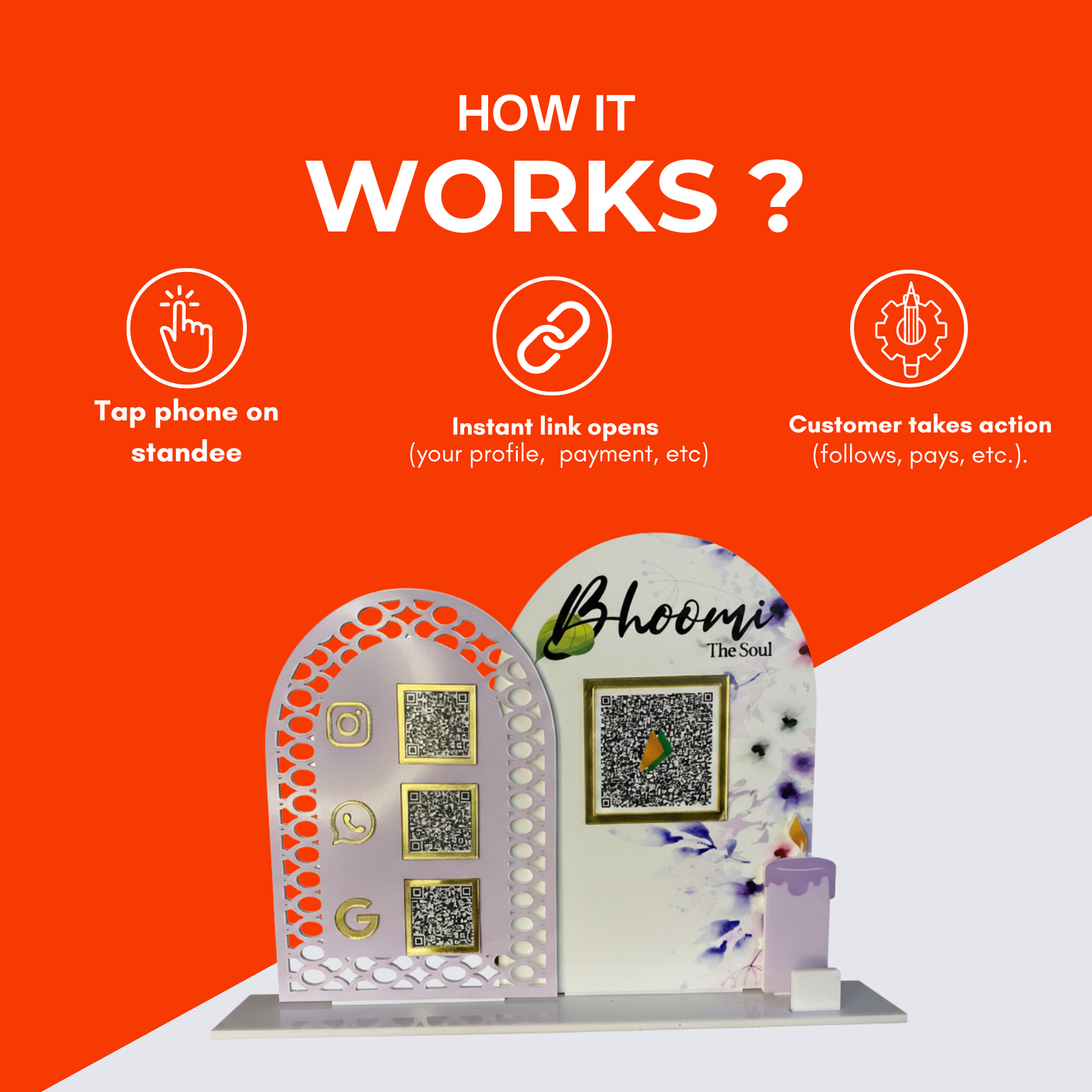 4 QR NFC Enabled Premium Standee For Jewellers