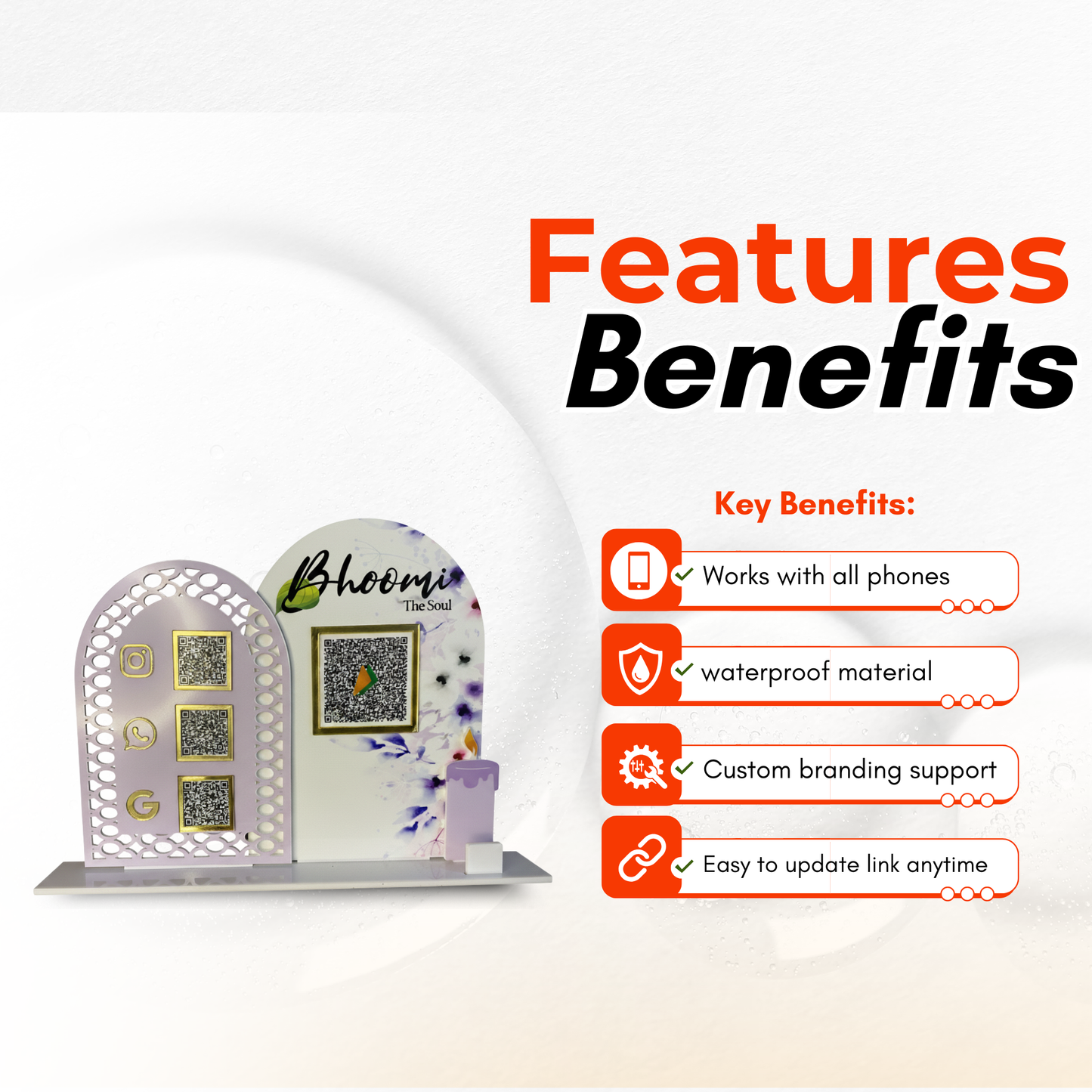 4 QR NFC Enabled Premium Standee For Jewellers
