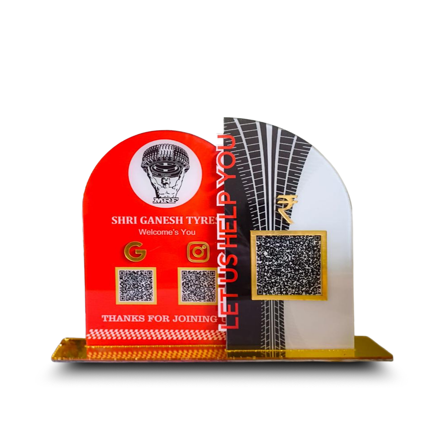 3 QR NFC Enabled Round Premium Standee for Shops Cafes Clinics & Offices