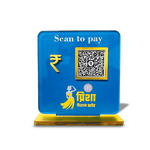 1 QR NFC Enabled JCB Theme Square Premium Standee Automotive Garage | Car Workshop | Showroom Counter
