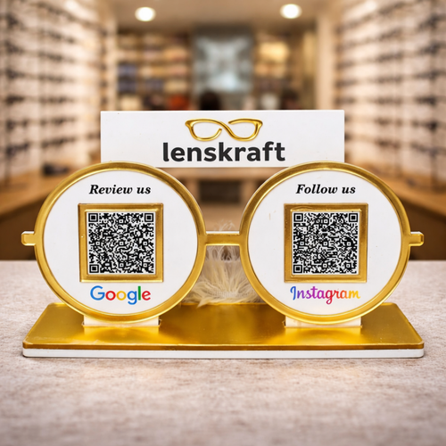 2 QR NFC Enabled Eyeglasses Shape Standee for Optical Store | Eyewear Shop & Spectacle Store
