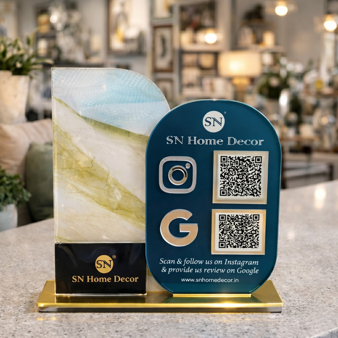 2 QR NFC Enabled Standee for Home Decor Store