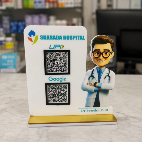 2 QR NFC Enabled Doctor Printed Standee For Doctores and medicals For Clinic and Hospital