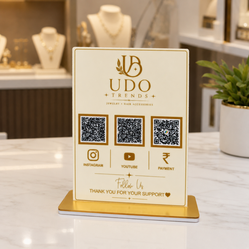 3 QR NFC Enbaled Rectangular Standee