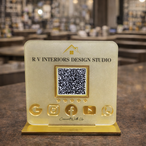 1 QR NFC Enabled Speciality Business QR Standee for Counter - Google Review | Instagram | Facebook | Design Studio