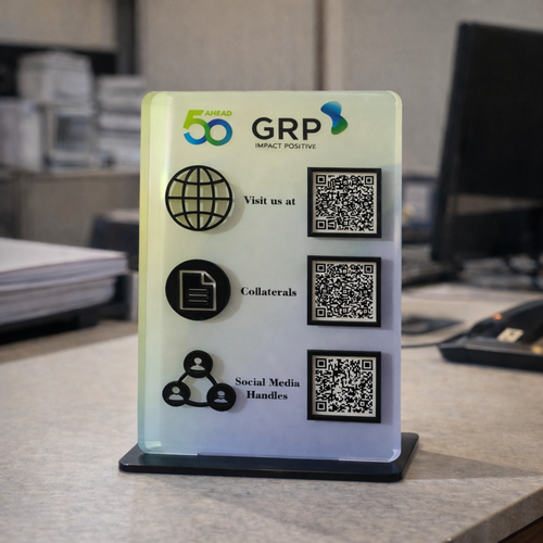3 QR NFC Enabled vertical standee