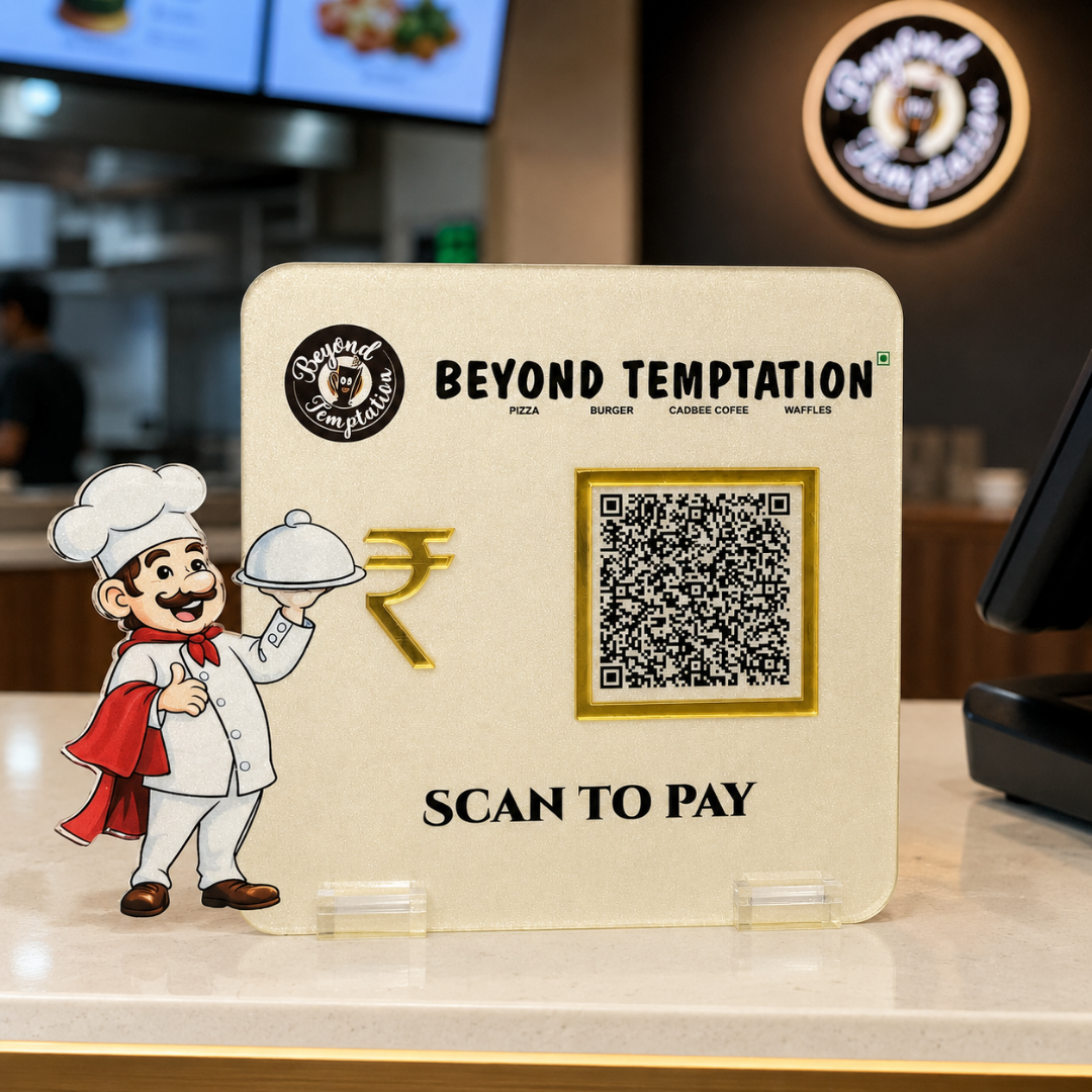 1 QR NFC Enabled Standee Chef Cut out Standee