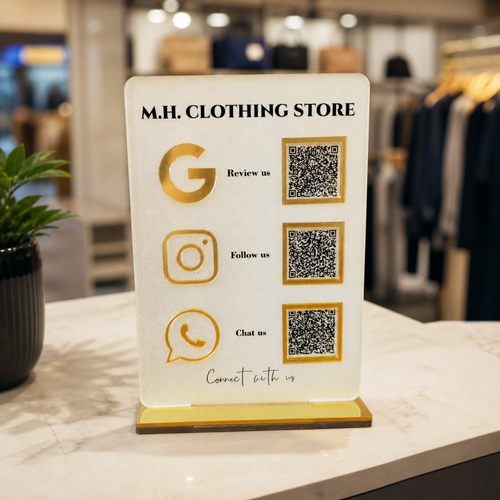 3 QR Frosted Vertical Standee