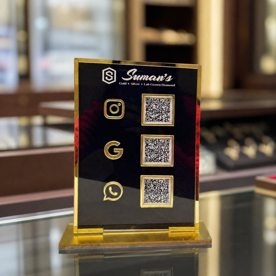 3 QR NFC Enabled Black Bundle for Shops Cafes Clinics & Offices - Business Promotion - Pack of 2