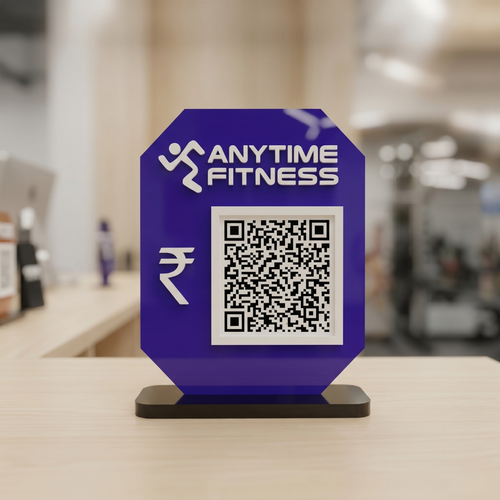 1 QR NFC Enabled Standee for Gym & Fitness Studio