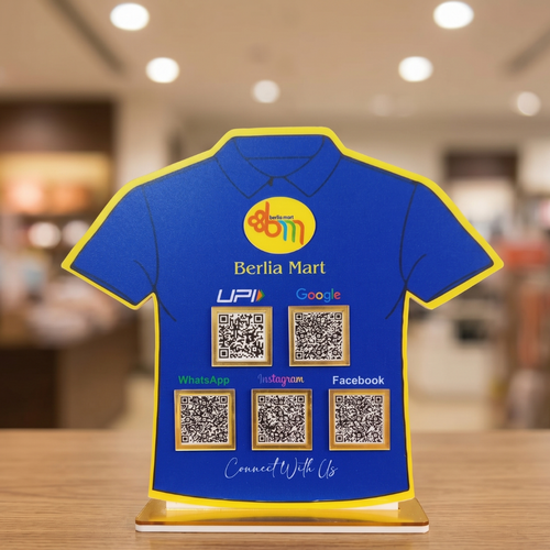 5 Qr NFC Enabled Short T-Shirt Standee