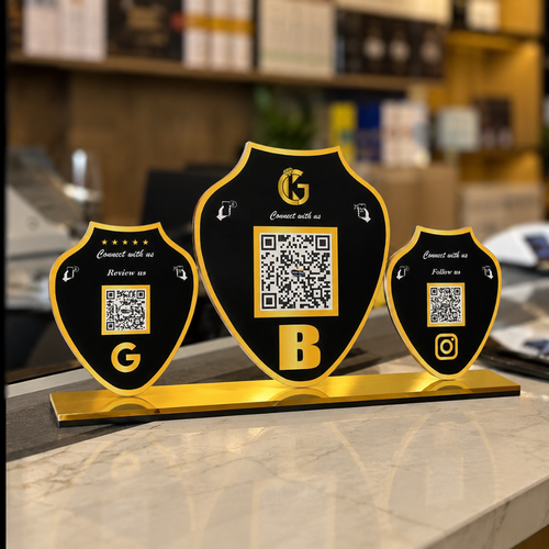 3 QR NFC Enabled Necklace Shaped Standee For Jewellers