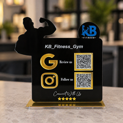 2 QR NFC Enabled Standee for Gym & Fitness Studio