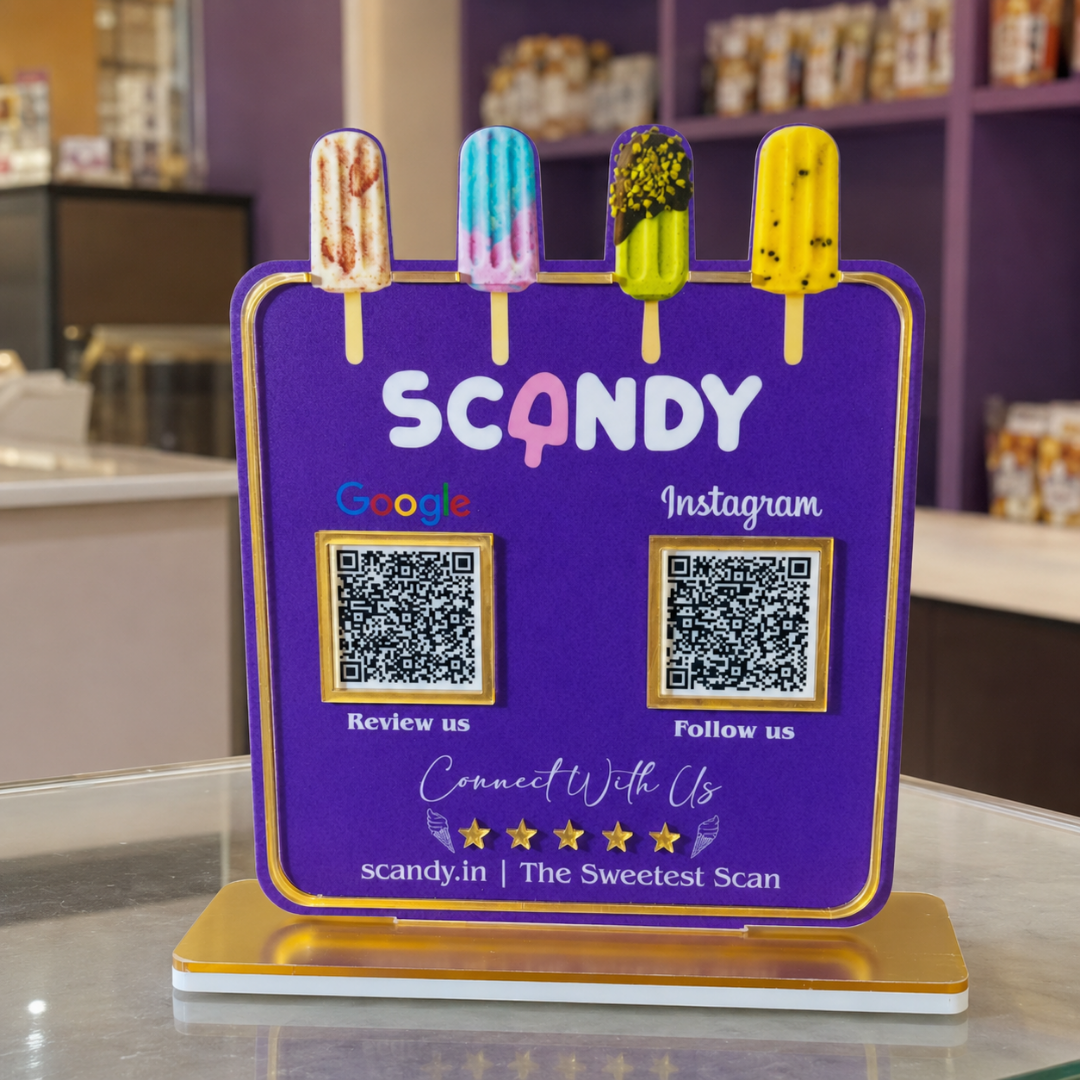 2 QR Ice Cream Cut Out Standee For IceCream businesses