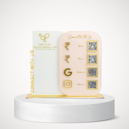 4 QRNFC Enabled Rounded Arch Standee For Clinic and Hospital