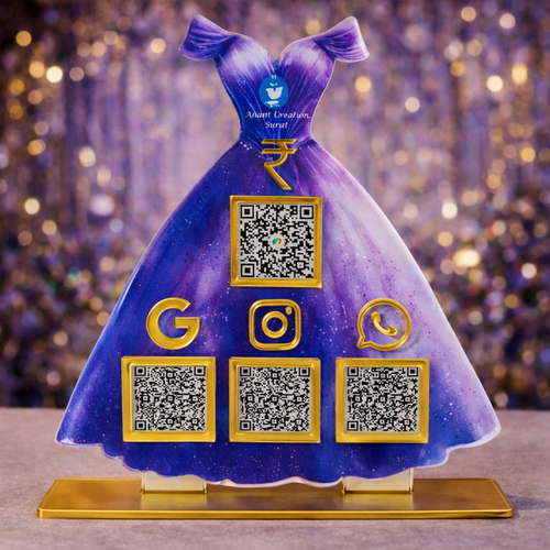 4 QR NFC Enabled Gown Shape Standee For Boutiques