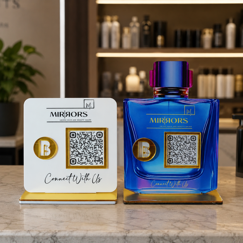 2 QR NFC Enabled Standee Bundle For Salon And Clinic