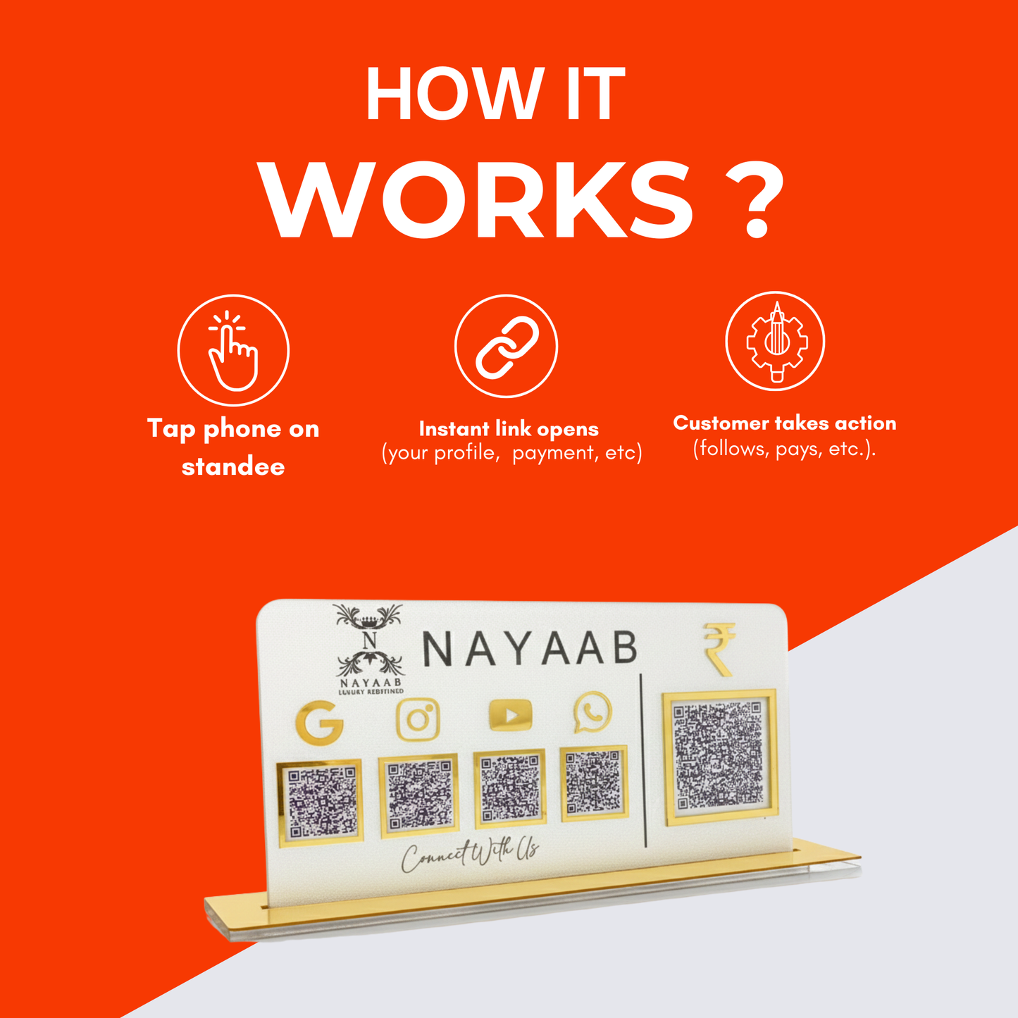 5 QR NFC Enabled Horizontal Payment  Standee