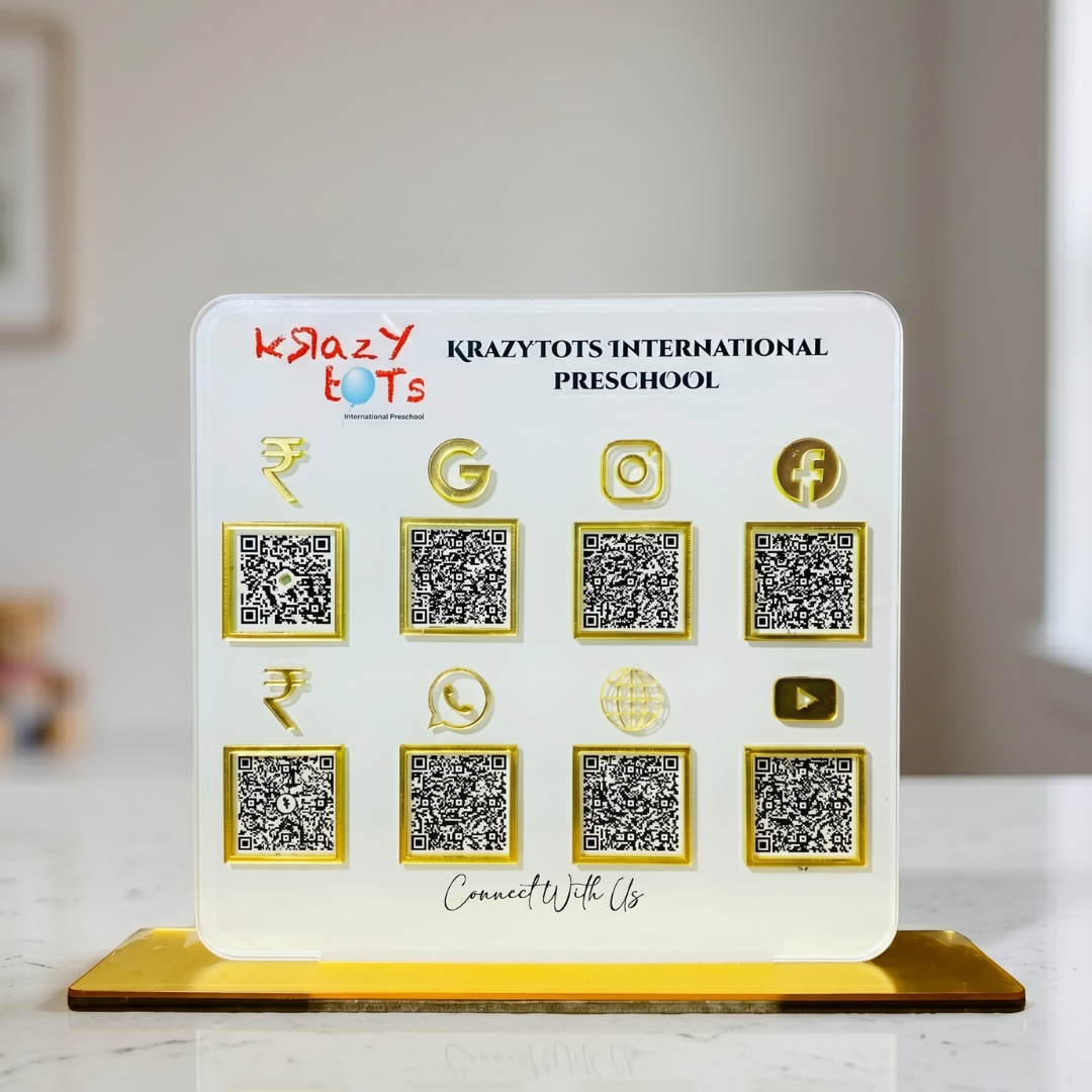 8 QR NFC Enabled Premium Square Shape Standee