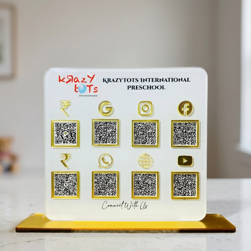 8 QR NFC Enabled Premium Square Shape Standee