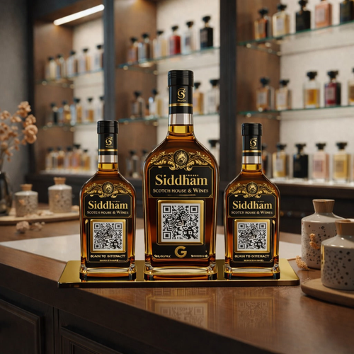 3 QR NFC Enabled Bottle Shape Standee