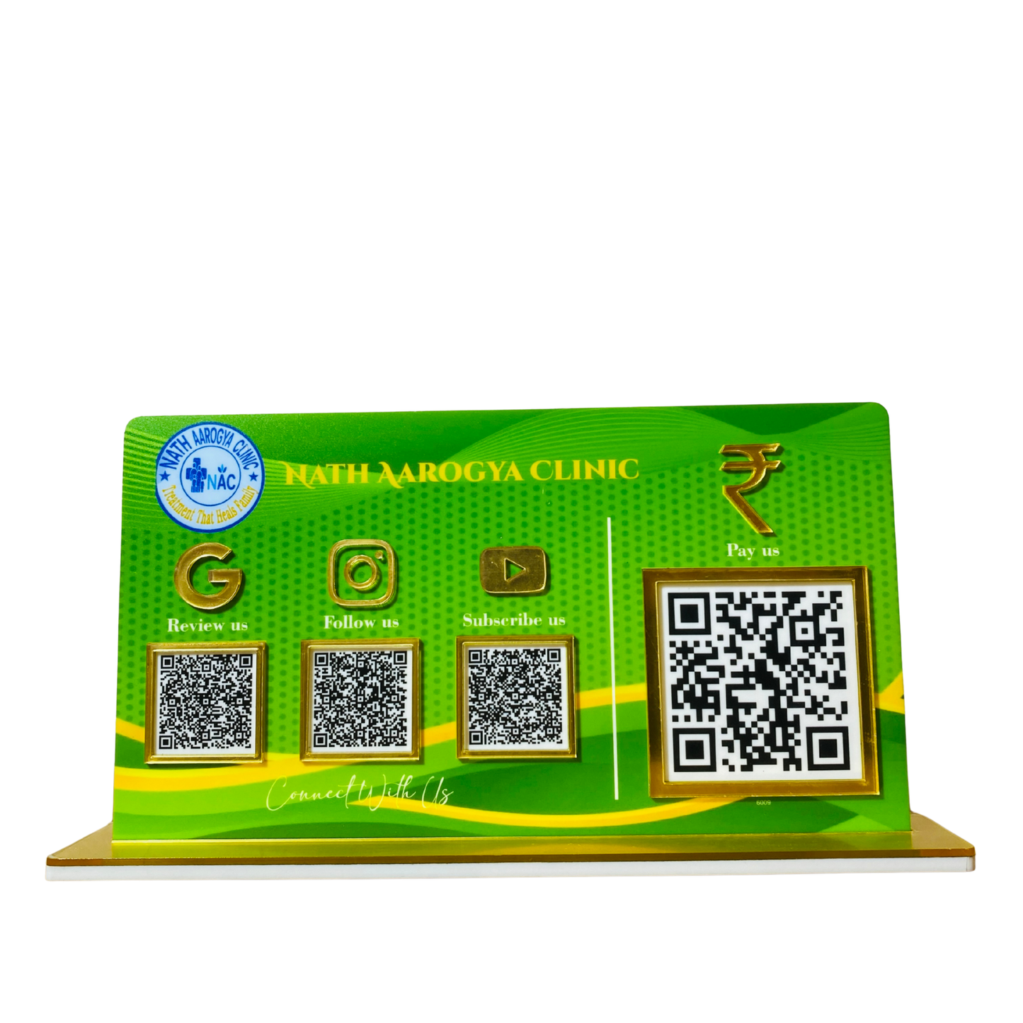 4 QR NFC Enabled Payment QR Standee For Clinic and Hospital