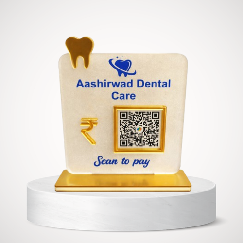 1 QR NFC Enabled Tooth Cut-Out Custom Shape Standee | Dental Clinic Counter for Dental Clinic