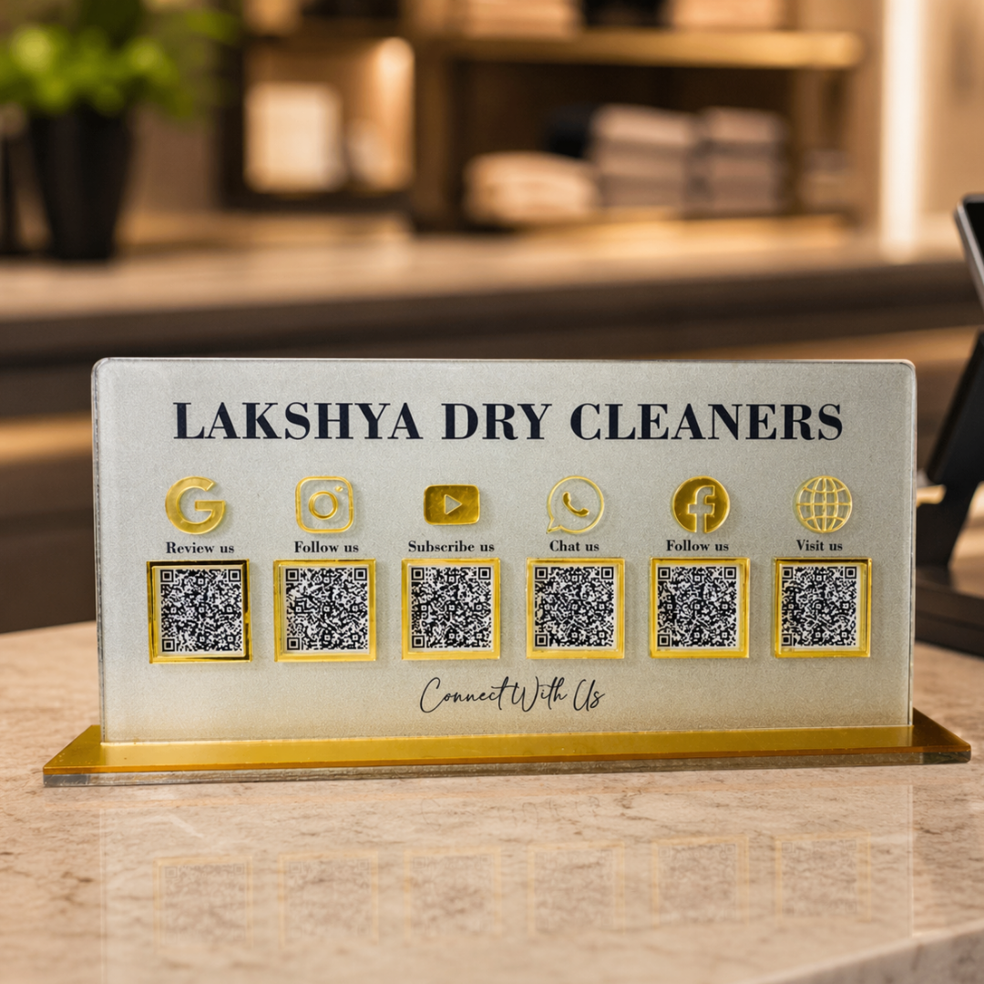 6 Qr NFC Enabled Frosted Standee