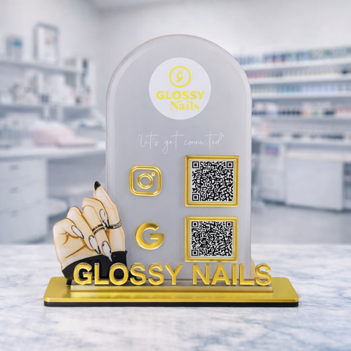 2 QR NFC Enabled Standee for Nail Salon Nail Studio & Beauty Parlour For Salon and spa