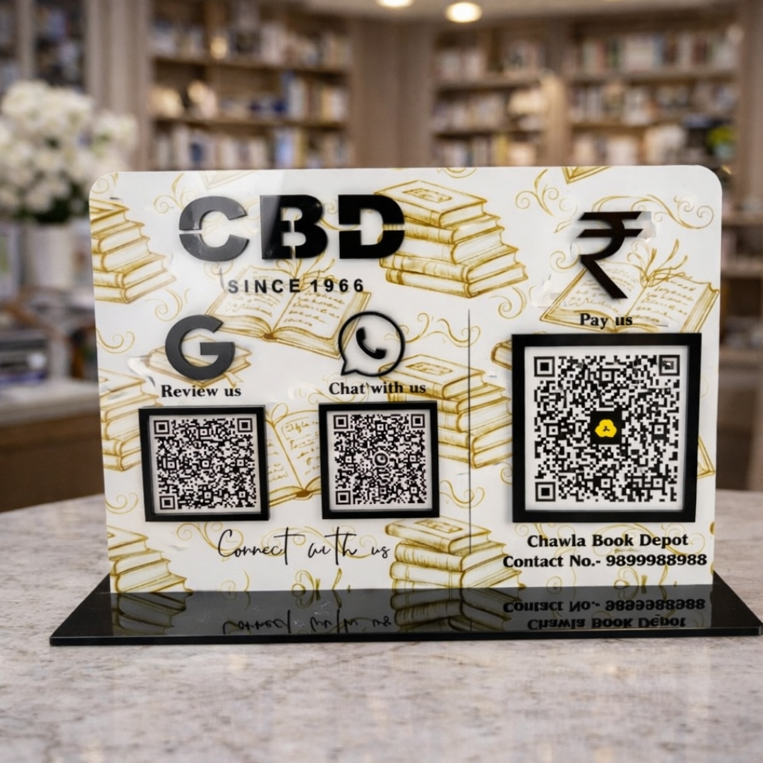 3 QR NFC Enabled Book Store Standee
