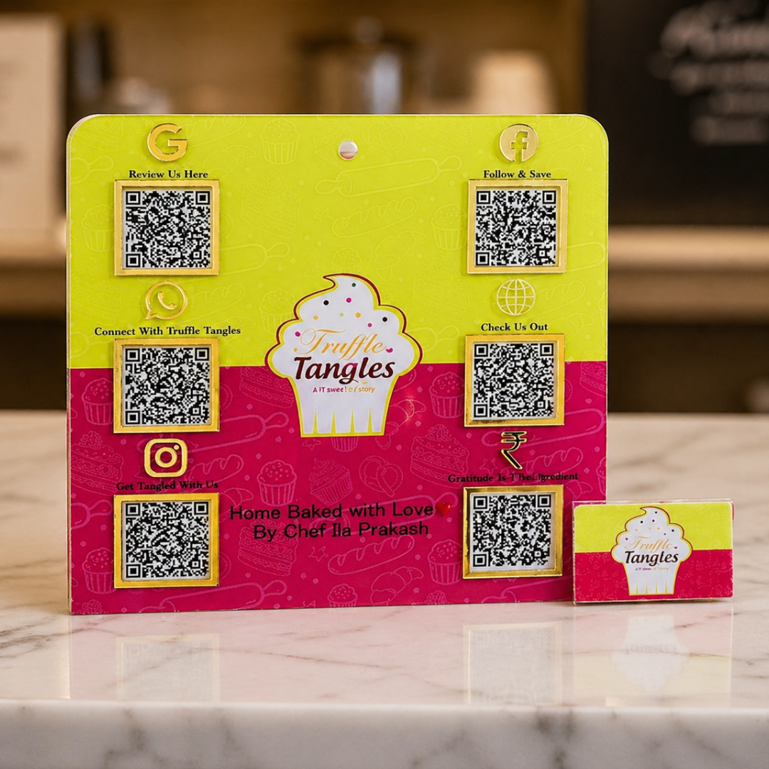 6 Qr NFC Enabled Digital Standee (wall Hanging) For Restaurant & Cafe