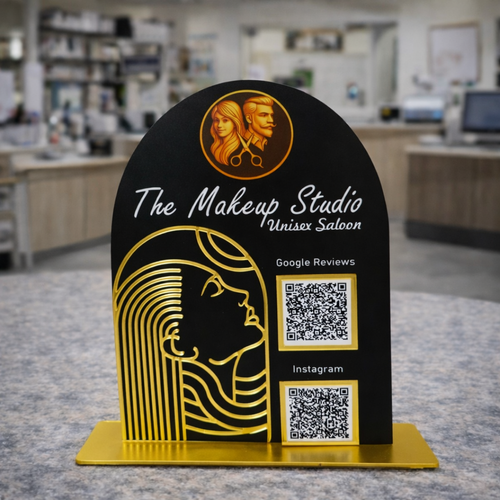 2 QR NFC Enabled Standee for Salon & Spa