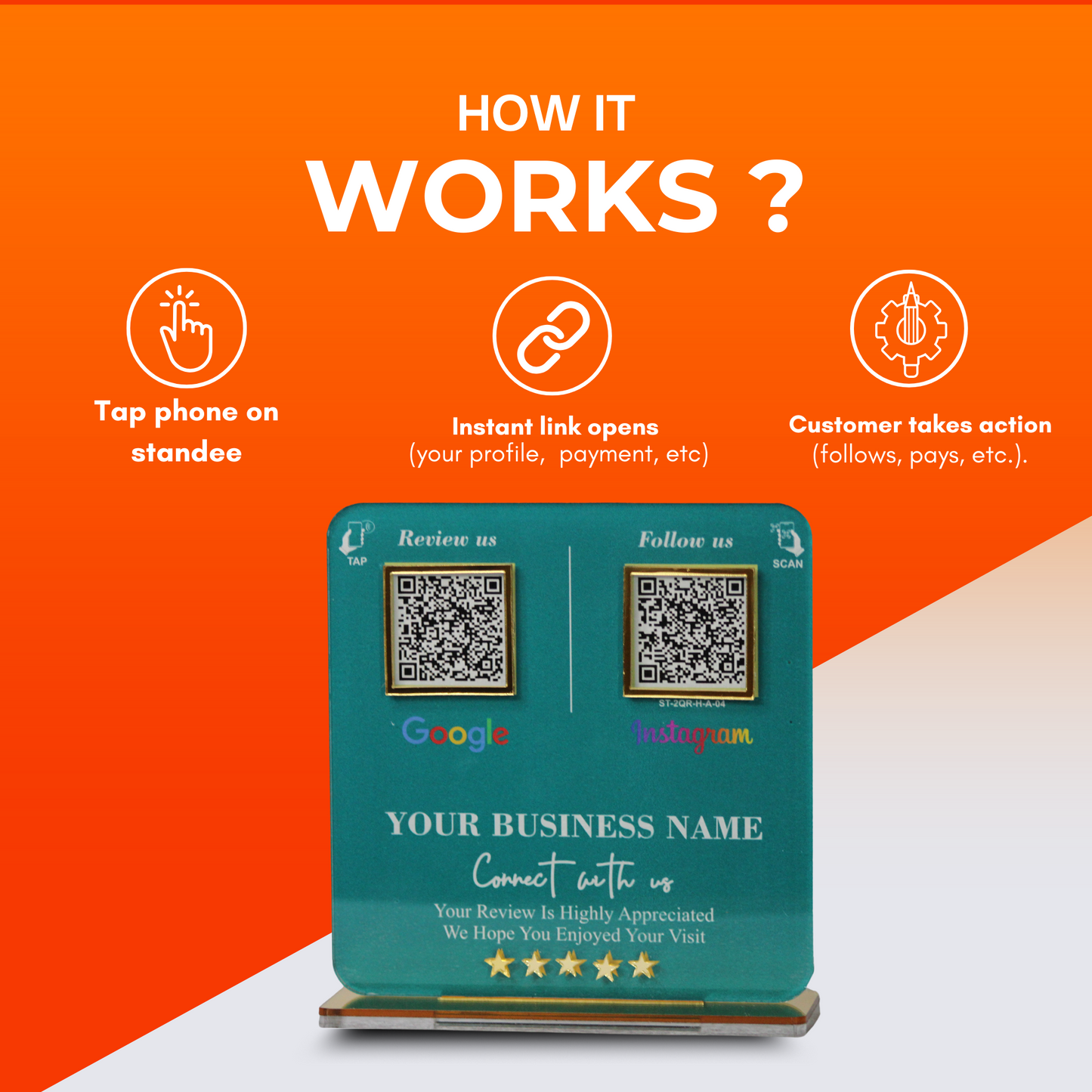 2 QR NFC Enabled Standee for Salon Spa Beauty Parlour & Makeup Studio