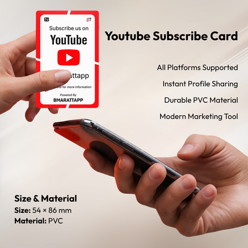 Youtube Subscribe NFC Enabled Card