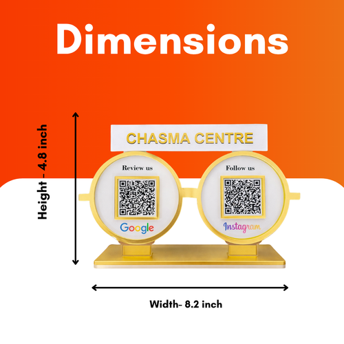 2 QR NFC Enabled Eyeglasses Shape Cutout Optical Store Standee