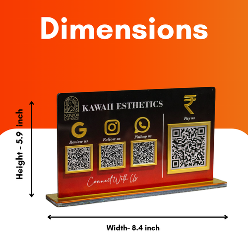 4 QR NFC Enabled Horizontal Digital Premium Standee for Dental Clinic | Salon & Spa
