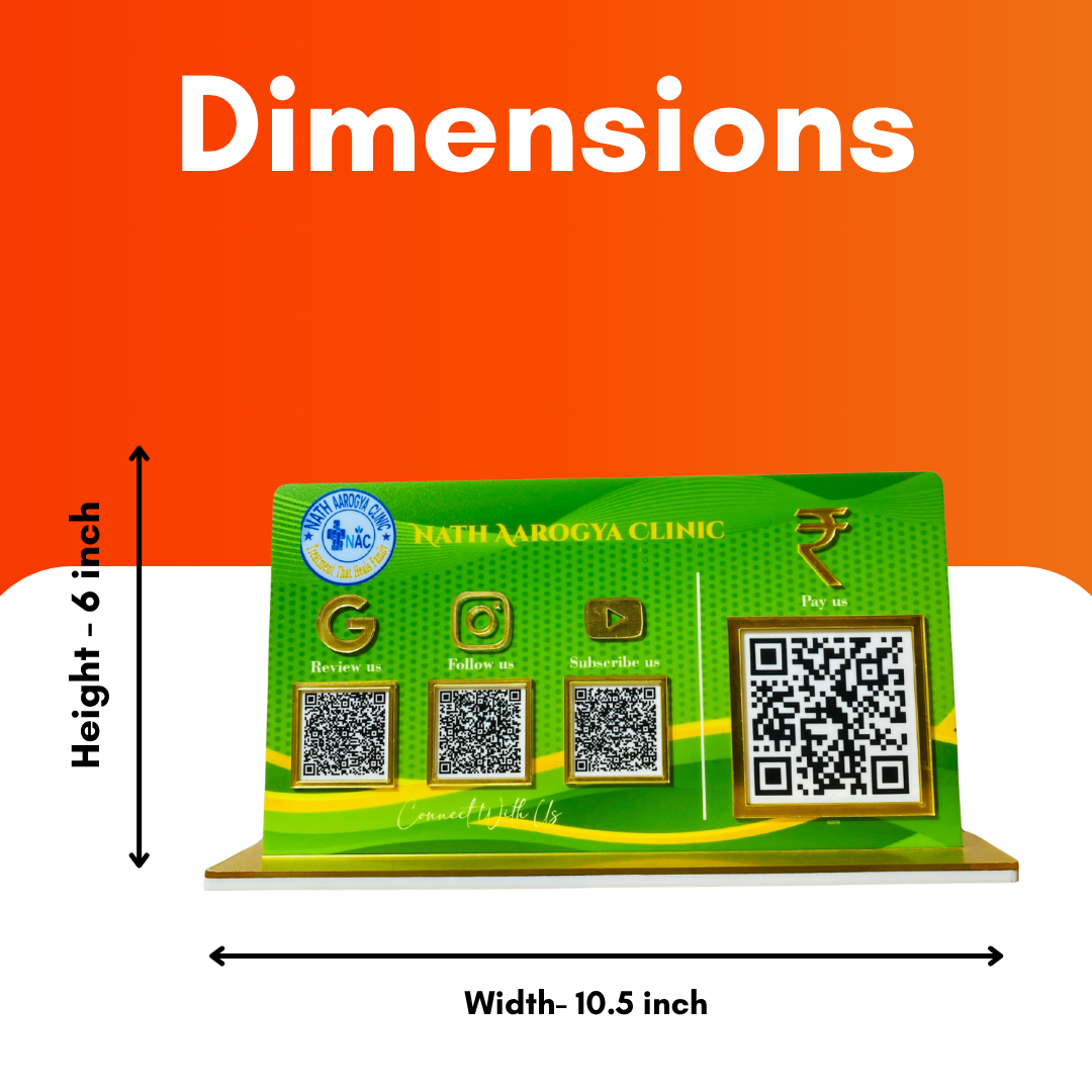 4 QR NFC Enabled Payment QR Standee For Clinic and Hospital
