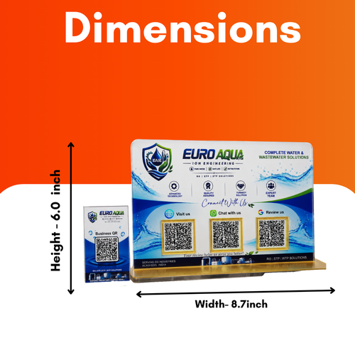 3 QR NFC Enabled Horizontal Standee With 1 Business card