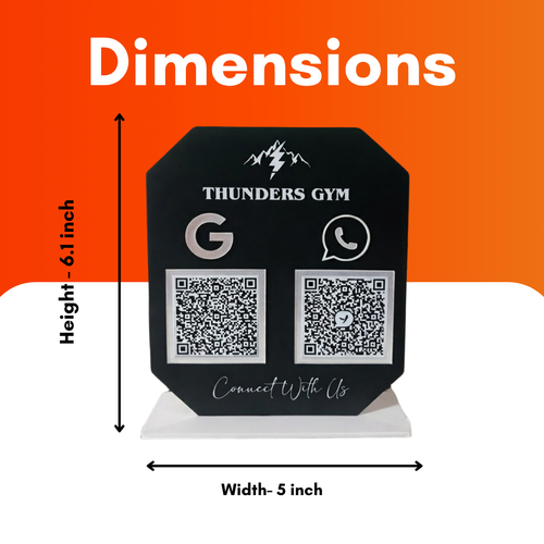 2 QR NFC Enabled Black Colour Standee for Gym & Fitness Studio
