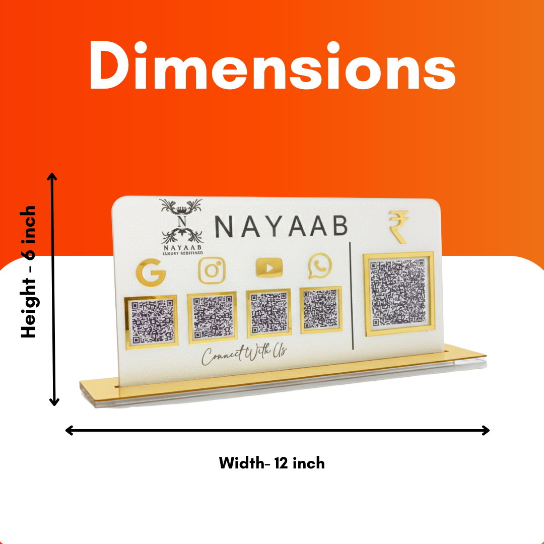 5 QR NFC Enabled Horizontal Payment  Standee