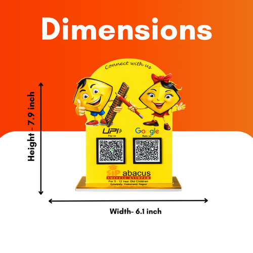 2 QR NFC Enabled School Theme Pencil and Eraser Cut-Out Standee for Playgroup & Kids School
