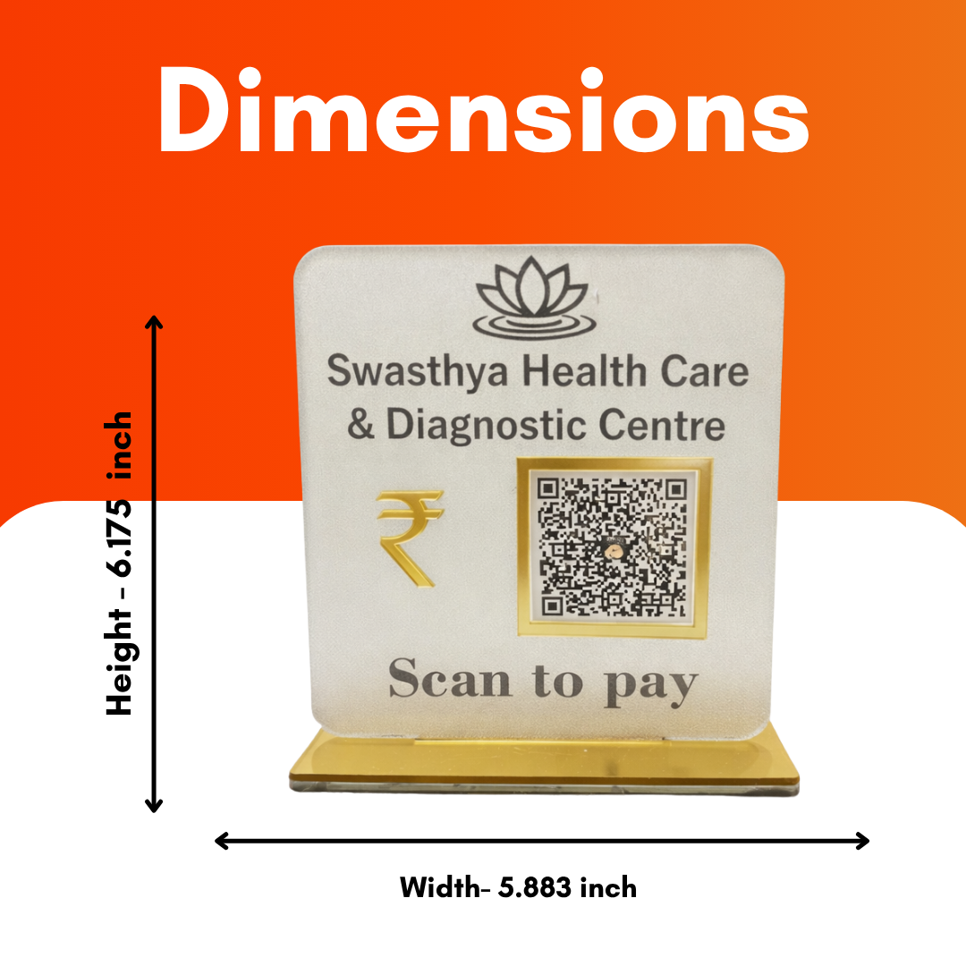 1 QR NFC Enabled Frosted Standee for Shops Cafes Clinics & Offices