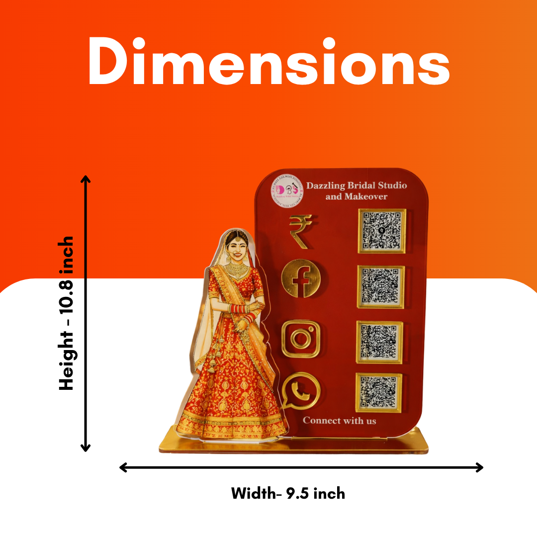 4 QR NFC Enabled Girl Cut Out Standee For Boutique