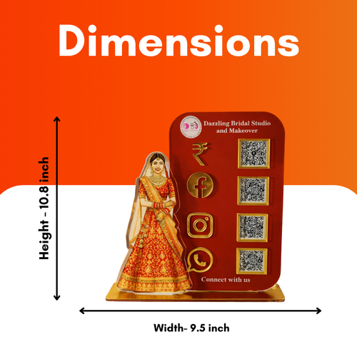 4 QR NFC Enabled Girl Cut Out Standee For Boutique