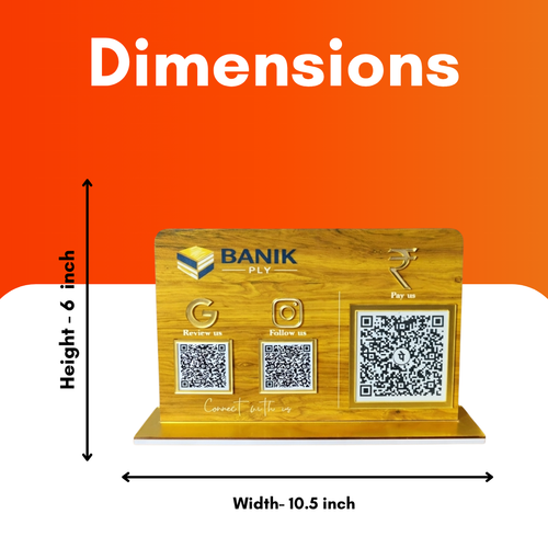 3QR NFC Enabled Horizontal Ply Interior Design NFC QR Display Wood Texture