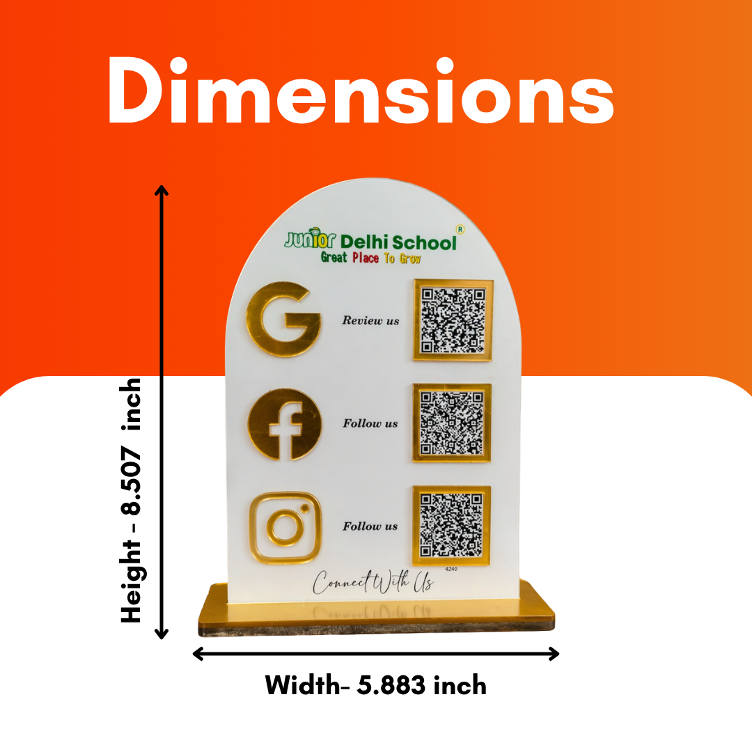 3 QR NFC Enabled Round White Standee for Shops Cafes Clinics & Offices